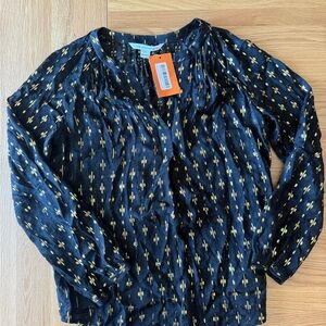 Designer Diane von Furstenberg Designer Black and Gold Blouse ✨ New